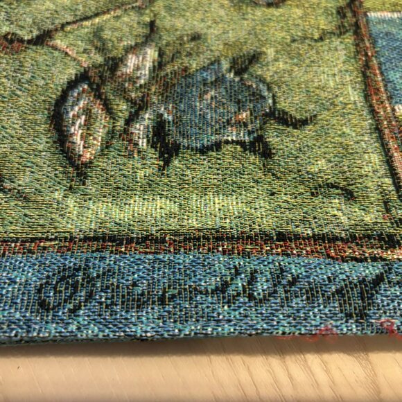 Set Of 4 Vtg Floral & Bird Tapestry Placemats Reversible - Picture 3 of 5